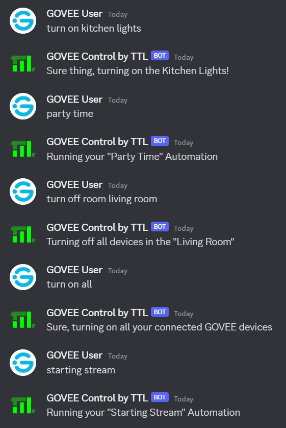 Example Device Control Panel